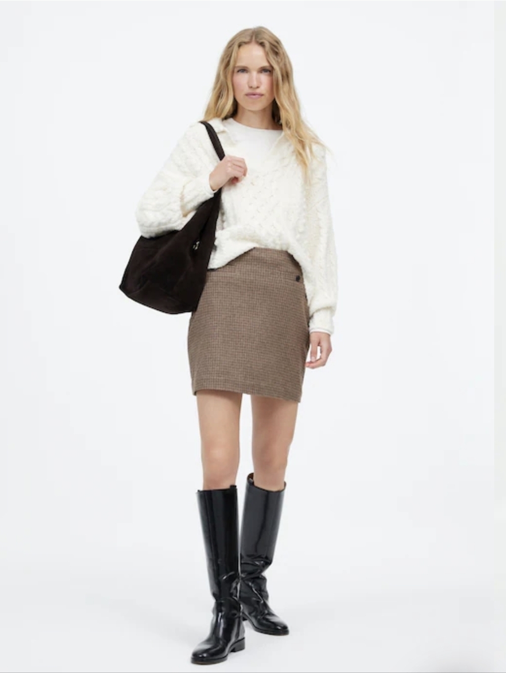 Madewell Wool-Blend Mini Skirt in Check